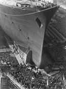 Varo della turbonave passeggeri "Leonardo da Vinci" nel cantiere navale Ansaldo di Sestri Ponente, Genova, 1958 (Fondazione Ansaldo)